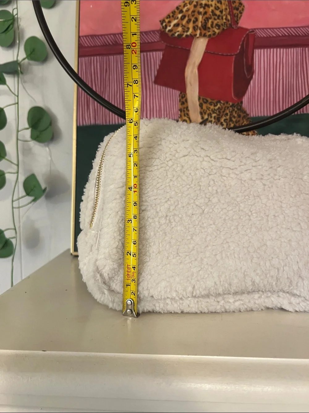 Lululemon Cream Sherpa Crossbody Bag/ belt bag with Gold Accent